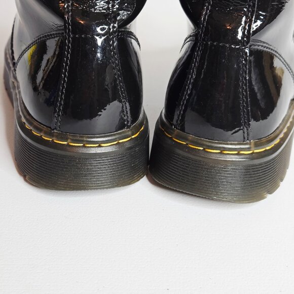 Dr. Martens Zavala Women Black Patent Leather Combat Lace-Up Boots Sz 8 - Picture 7 of 12